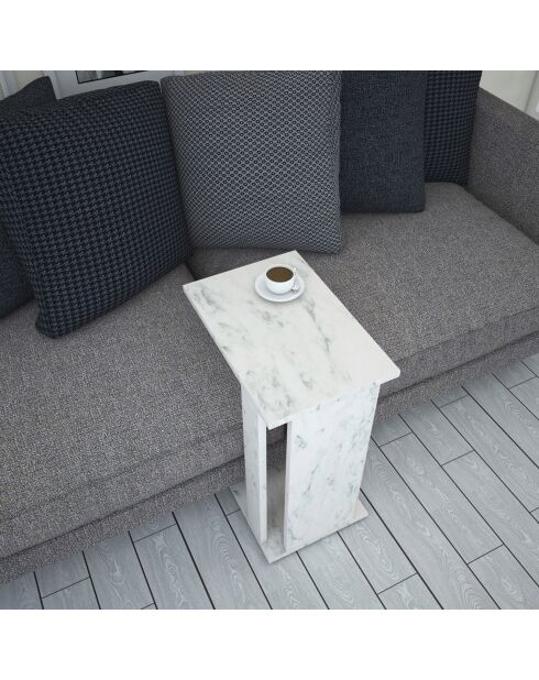 Table d'appoint Pasific C blanc/noir - 30x61x43 cm