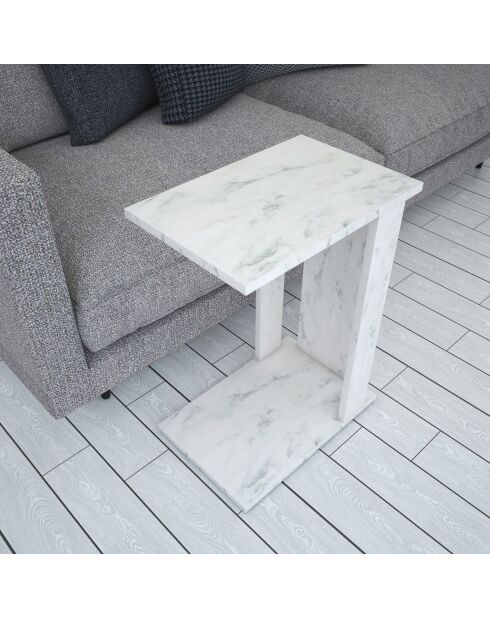 Table d'appoint Pasific C blanc/noir - 30x61x43 cm