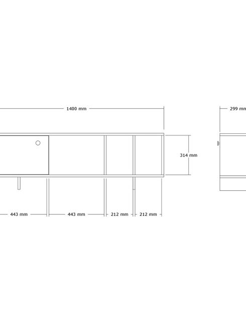 Meuble TV Folsom pin atlantique - 140x45x29 cm
