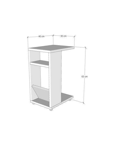 Table d'appoint Filinta anthracite - 30x63x40 cm