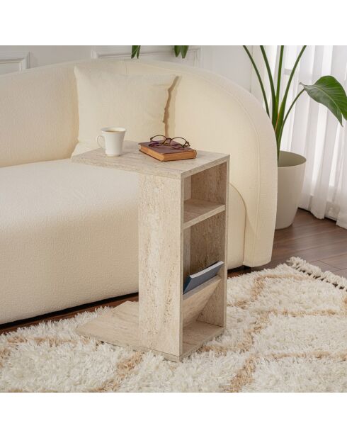 Table d'appoint Filinta travertin - 30x63x40 cm