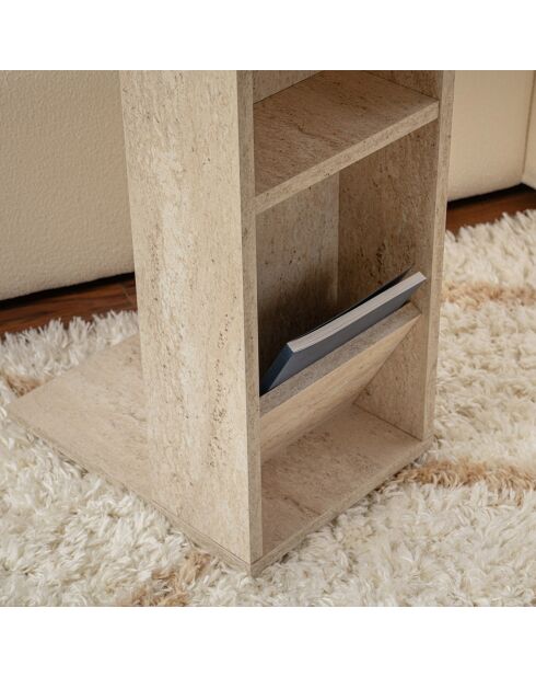 Table d'appoint Filinta travertin - 30x63x40 cm