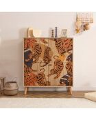 Meuble de rangement Multilüx sonomo/orange/rouge bordeaux - 95x111x36 cm