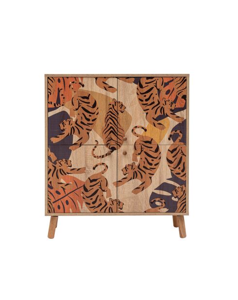 Meuble de rangement Multilüx sonomo/orange/rouge bordeaux - 95x111x36 cm