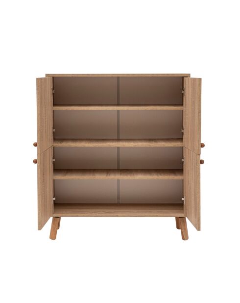 Meuble de rangement Multilüx sonomo/orange/rouge bordeaux - 95x111x36 cm