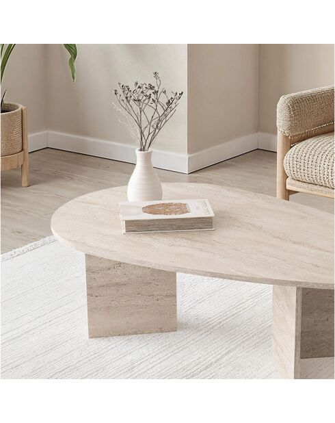 Table basse Flap travertin - 139.5x42x79.5 cm