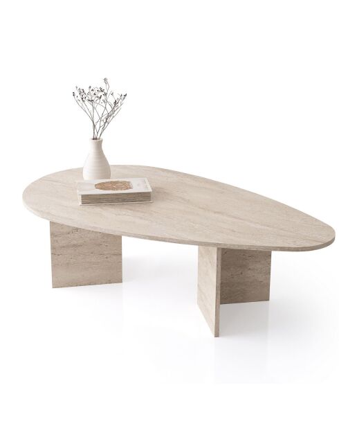 Table basse Flap travertin - 139.5x42x79.5 cm