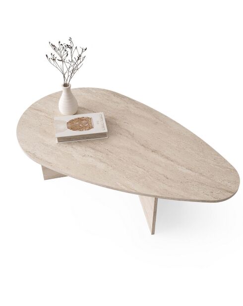 Table basse Flap travertin - 139.5x42x79.5 cm