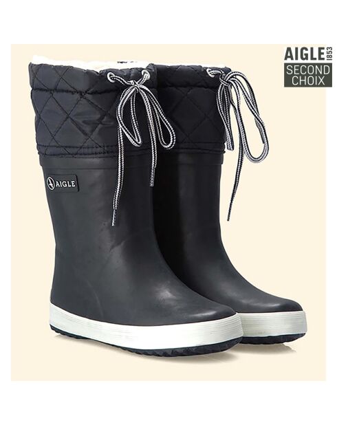 Bottes high cut Giboulée marine/blanc