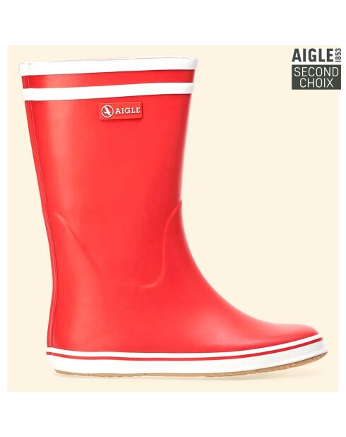Bottes high cut Malouine Bt rouge/blanc