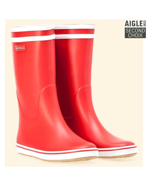 Bottes high cut Malouine Bt rouge/blanc