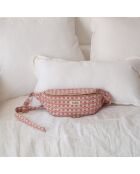 Sac banane en coton Vivi rose - 28.5x15x8 cm