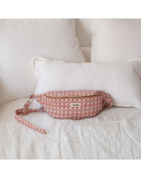 Sac banane en coton Vivi rose - 28.5x15x8 cm