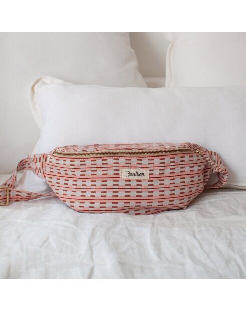Sac banane en coton Vivi rose - 28.5x15x8 cm