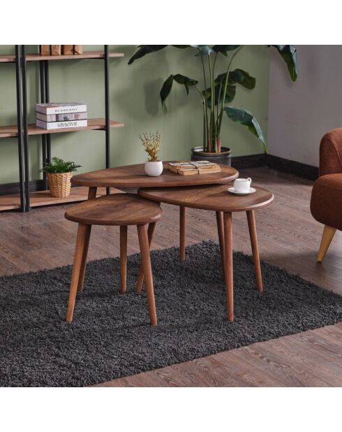 3 Tables basses Alvin noyer