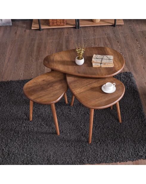 3 Tables basses Alvin noyer