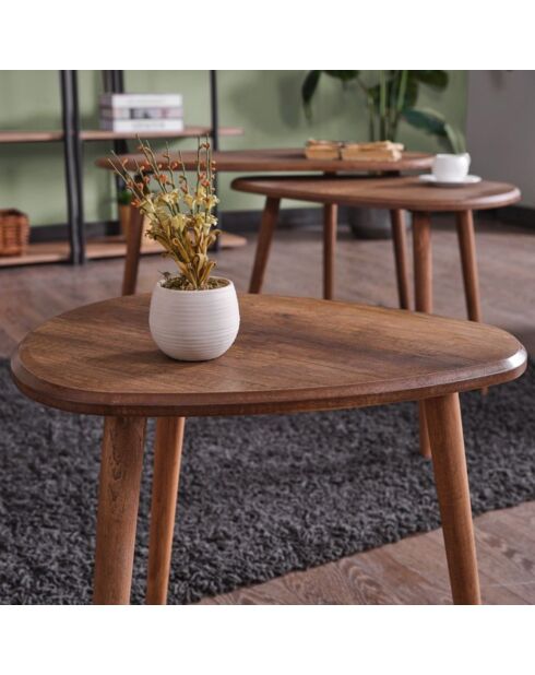 3 Tables basses Alvin noyer