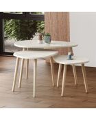 3 Tables basses Alvin travertin