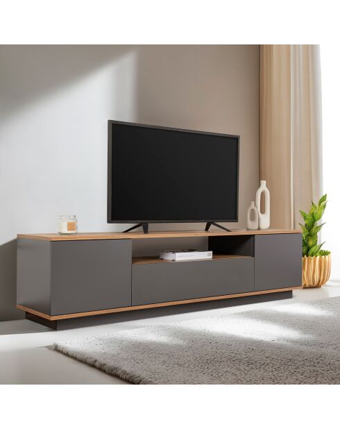 Meuble TV Veramont anthracite/pin atlantique - 180x44.6x44.5 cm