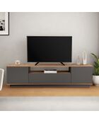 Meuble TV Veramont anthracite/pin atlantique - 180x44.6x44.5 cm