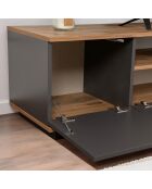 Meuble TV Veramont anthracite/pin atlantique - 180x44.6x44.5 cm