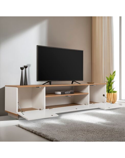 Meuble TV Veramont blanc/pin atlantique - 180x44.6x44.5 cm