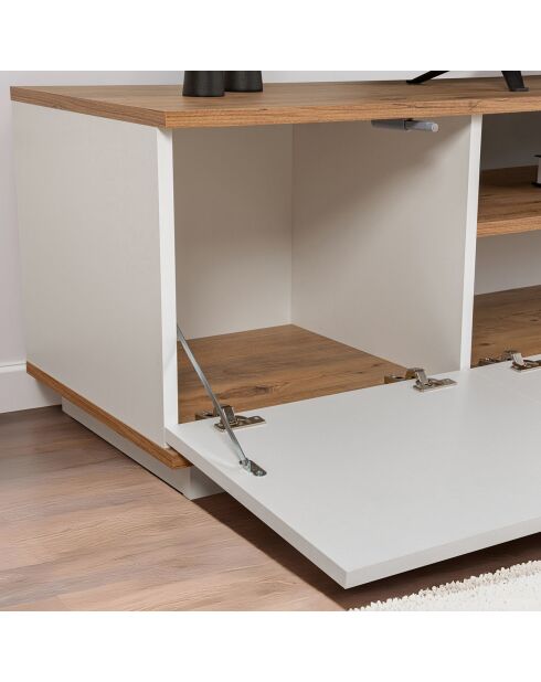 Meuble TV Veramont blanc/pin atlantique - 180x44.6x44.5 cm
