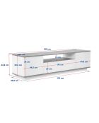 Meuble TV Veramont blanc/pin atlantique - 180x44.6x44.5 cm