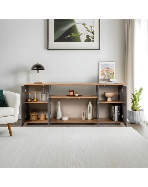 Buffet Arista blanc/pin atlantique - 180x75x44.5 cm