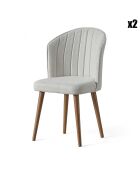 2 Chaises Rubi crème/noyer - 95x111x36 cm