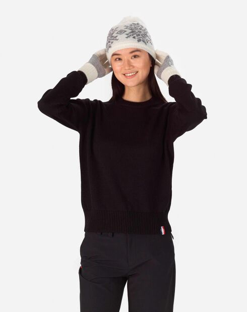 Pull 100% Laine Mérinos Plain noir