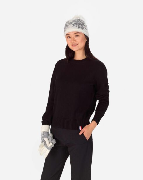 Pull 100% Laine Mérinos Plain noir