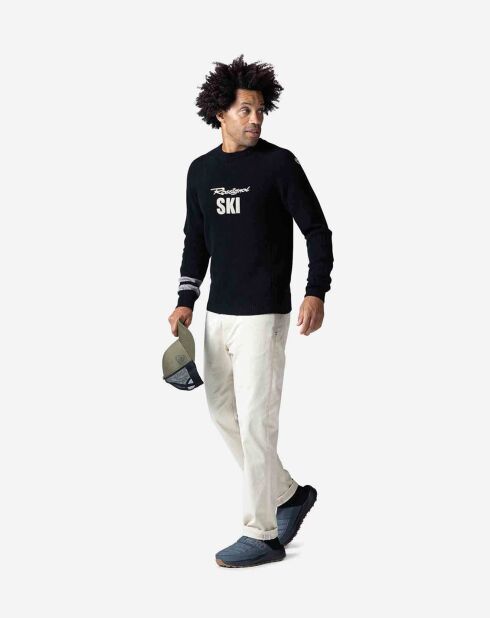 Pull en Laine mélangée Signature Rossignol noir