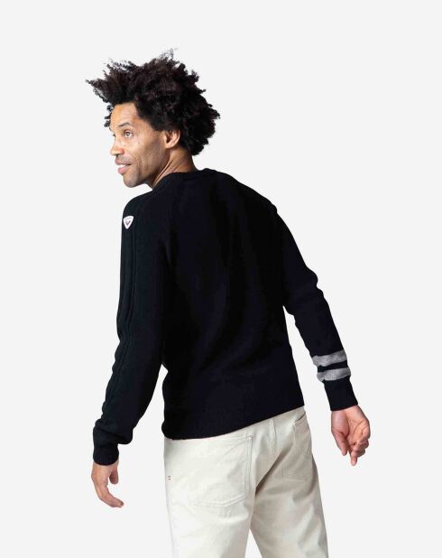 Pull en Laine mélangée Signature Rossignol noir