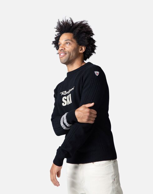 Pull en Laine mélangée Signature Rossignol noir