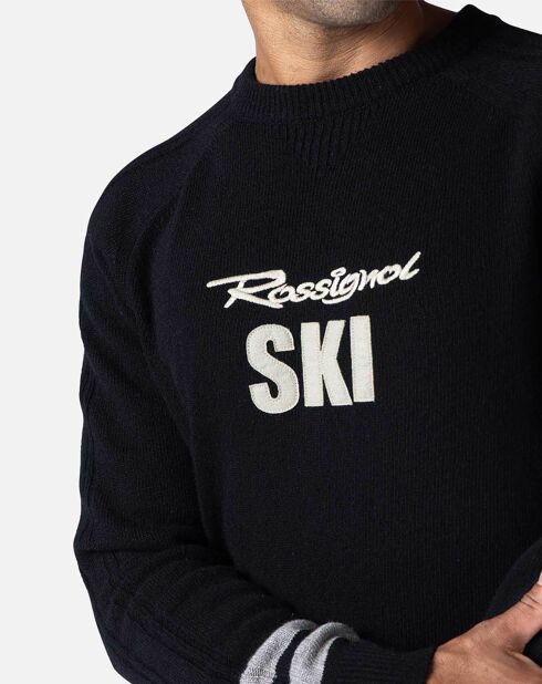 Pull en Laine mélangée Signature Rossignol noir