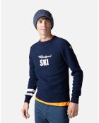 Pull en Laine mélangée Signature Rossignol bleu marine