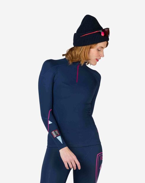 Haut de Course à Compression Infini bleu marine