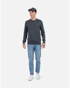 Pullt 100% Laine Mérinos à Rayures Rn Nouveau onyx grey