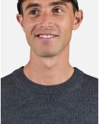 Pullt 100% Laine Mérinos à Rayures Rn Nouveau onyx grey