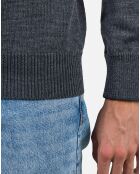 Pullt 100% Laine Mérinos à Rayures Rn Nouveau onyx grey