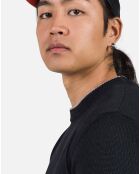 Pull 100% Laine Mérinos à Rayures Rn Nouveau noir