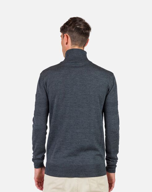 Pull 100% Laine Mérinos Rayé Hz Nouveau onyx grey