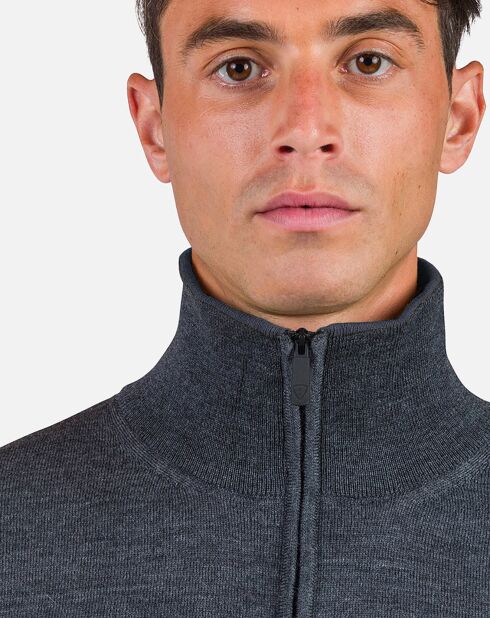 Pull 100% Laine Mérinos Rayé Hz Nouveau onyx grey