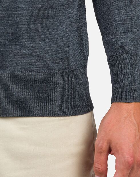 Pull 100% Laine Mérinos Rayé Hz Nouveau onyx grey