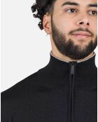 Pull 100% Laine Mérinos Rayé Hz Nouveau noir