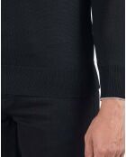 Pull 100% Laine Mérinos Rayé Hz Nouveau noir