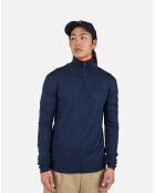 Pull 100% Laine Mérinos Rayé Hz Nouveau bleu marine