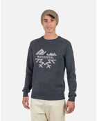 Pull 100% Laine Mérinos Col Ras du Cou Jacquard onyx grey