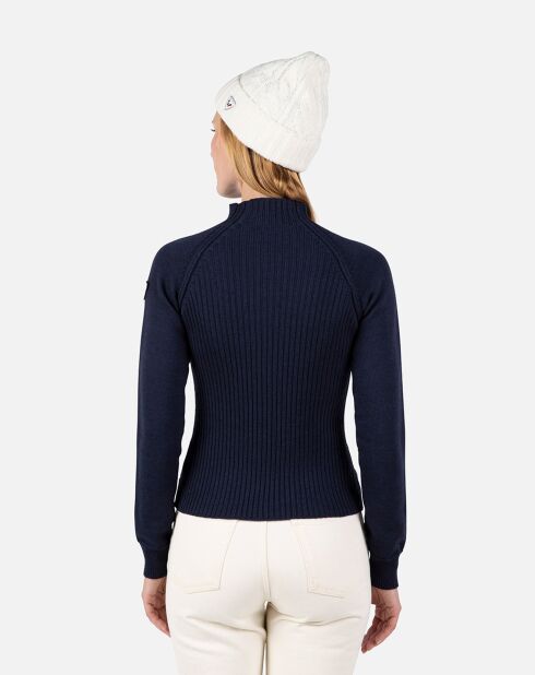 Pull 100% Laine Mérinos W Diretta bleu marine